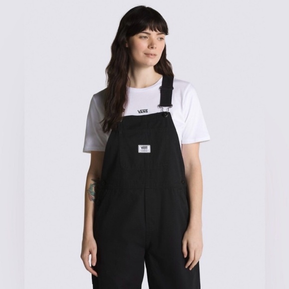 EUC VANS Ground Work Black 100% Cotton Canvas Overalls Bibs - Picture 3 of 16